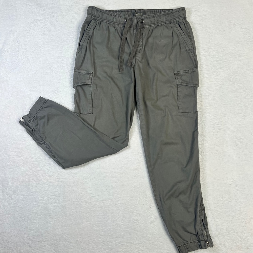Natural Reflections Womens Olive Green Cargo Jogger Pants Size S Ankle Zip Pants
